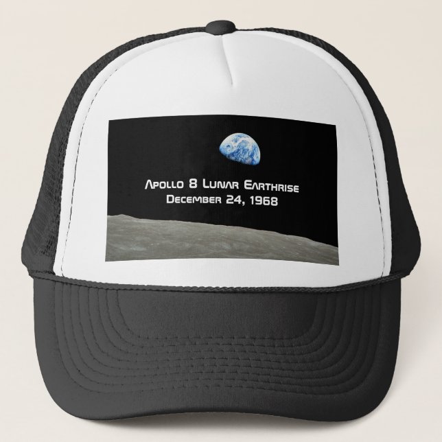 Apollo 8 Lunar Earthrise 50th Anniversary Trucker Hat (Front)