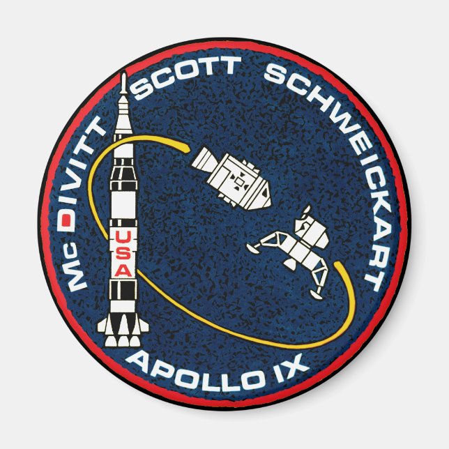 Apollo 9 NASA Mission Patch Logo Magnet (Front)
