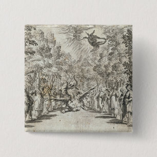 Apollo about to attack the python, from 'La Pelleg 15 Cm Square Badge