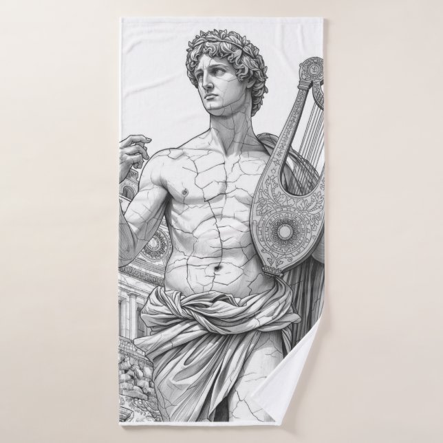 Apollo Belvedere: Antique Greek God Statue Bath Towel (Bath Towel)