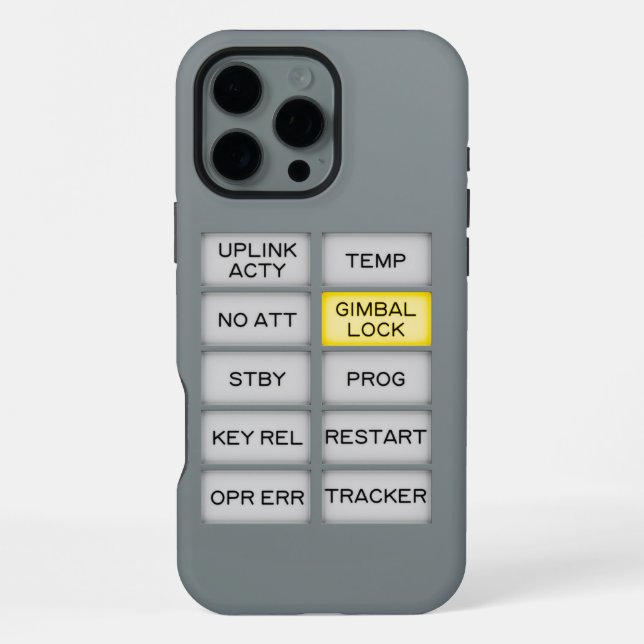 Apollo Indicator Alarm DSKY, Gimbal Lock iPhone Case (Back)
