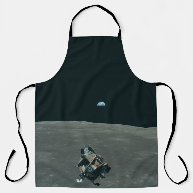 Apollo Lunar Lander and Earthrise Over Moon     Apron (Front)