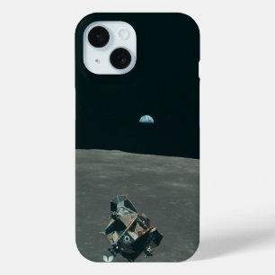 Apollo Lunar Lander and Earthrise Over Moon     iPhone 15 Case