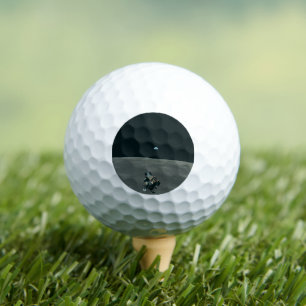 Apollo Lunar Lander and Earthrise Over Moon Golf Balls
