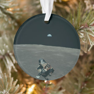 Apollo Lunar Lander and Earthrise Over Moon     Ornament