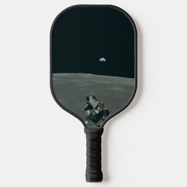 Apollo Lunar Lander and Earthrise Over Moon     Pickleball Paddle (Front)