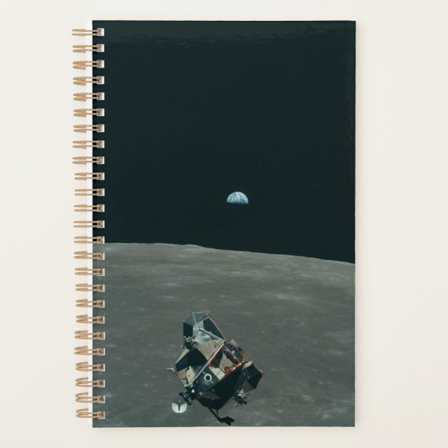 Apollo Lunar Lander and Earthrise Over Moon     Planner (Front)
