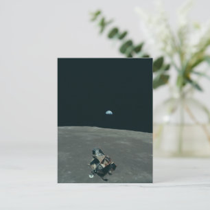 Apollo Lunar Lander and Earthrise Over Moon     Postcard