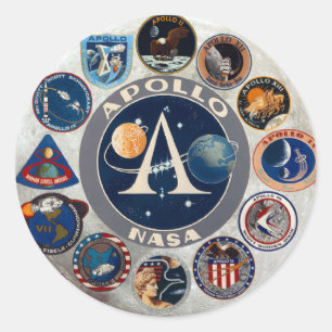 Apollo Program Commemorative Logo Classic Round Sticker