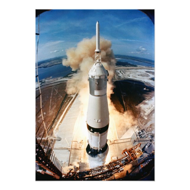 Apollo Saturn V Rocket launch to Moon 1969 Photo Print (Front)