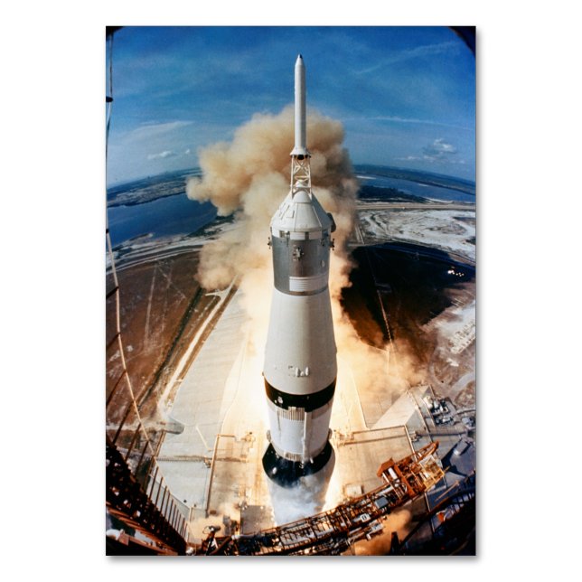 Apollo Saturn V Rocket launch to Moon 1969 Table Number (Front)