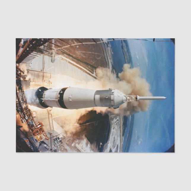 Apollo Saturn V Rocket launch to Moon 1969 Tissue Paper (Front)