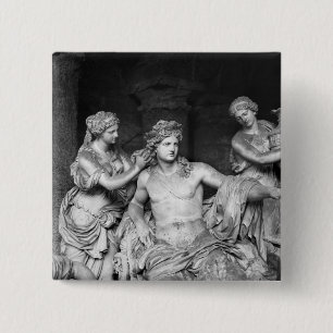 Apollo tended by nymphs in the grove of the 15 cm square badge