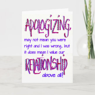 APOLOGIZING CARD