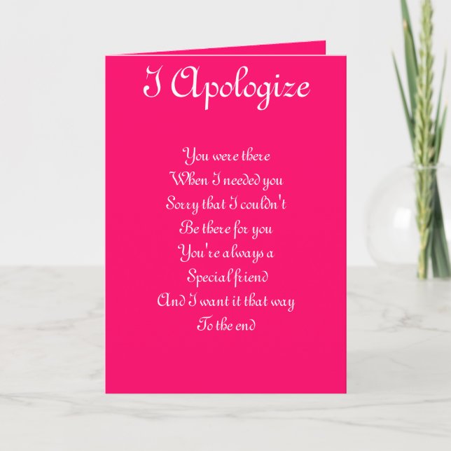 Apology to a special friend greeting cards (Front)