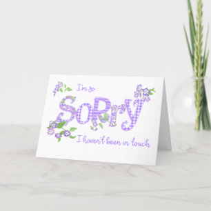 Apology with Phlox Flowers and Word Art Card