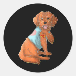 Apoo I Love Mum Tattoo Dog Shirt Funny Mothers Day Classic Round Sticker