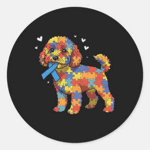 Apoo Puzzle Autism Awareness Autistic Womens Mens Classic Round Sticker