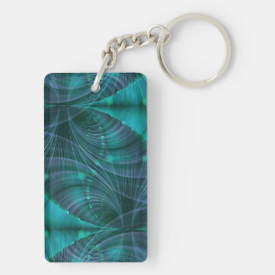 Apophysis Fractal Art I - blue Key Ring