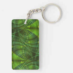 Apophysis Fractal Art I - green Key Ring