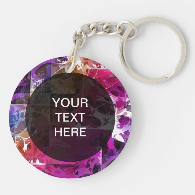 Apophysis Fractal Art - spider web Circle Key Ring (Back)