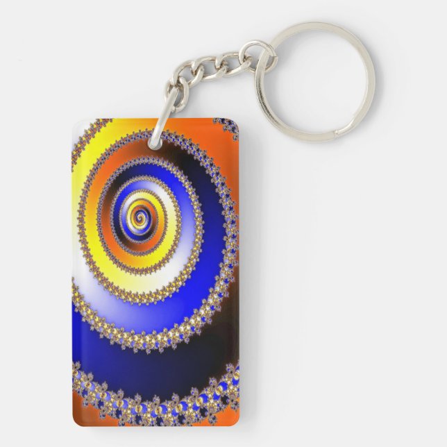 Apophysis Fractal Decor - spiral Key Ring (Back)