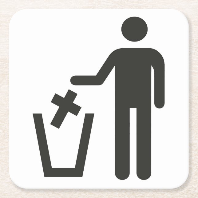 Apostasy Square Paper Coaster (Front)