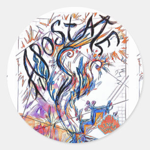 Apostate Colourful Free Doodle Drawing Classic Round Sticker