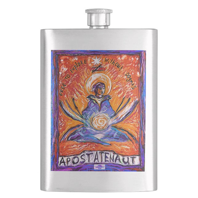 Apostatenaut - explore without dogmas hip flask (Front)