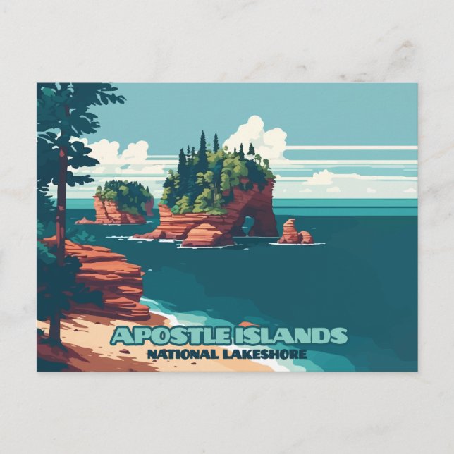 Apostle Islands National Lakeshore Wisconsin Retro Postcard (Front)