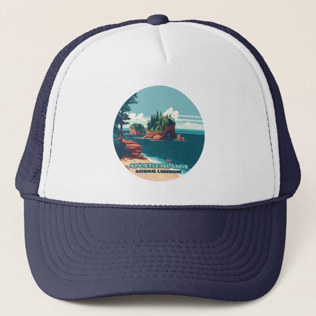 Apostle Islands National Lakeshore Wisconsin Retro Trucker Hat (Front)