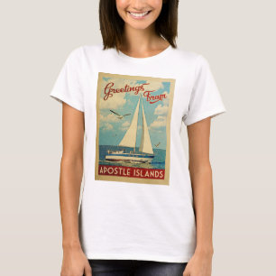 Apostle Islands Sailboat Vintage Travel Wisconsin T-Shirt