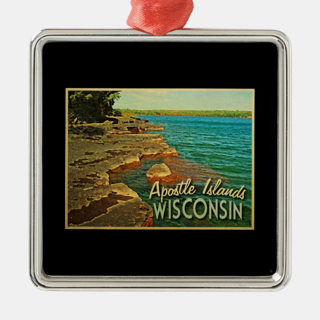 Apostle Islands Wisconsin Metal Tree Decoration (Front)