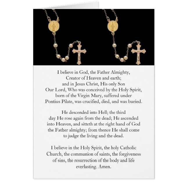 "Apostles Creed" Prayer (Front)