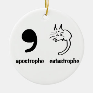 apostrophe catastrophe ceramic tree decoration