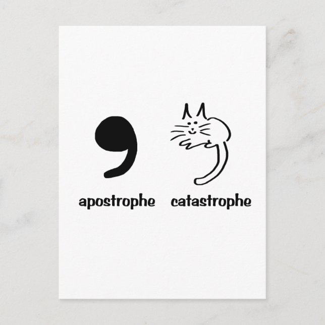 apostrophe catastrophe postcard (Front)