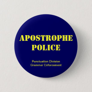 Apostrophe Police 6 Cm Round Badge