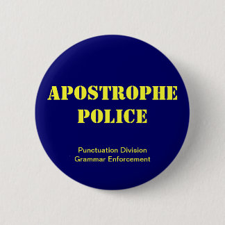 Apostrophe Police 6 Cm Round Badge