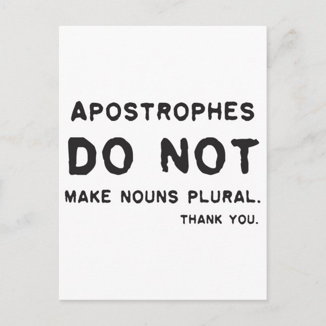 Apostrophe usage postcard (Front)