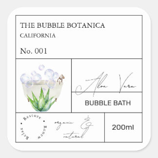 Apothecary Aloe Vera Bubble Bath Label