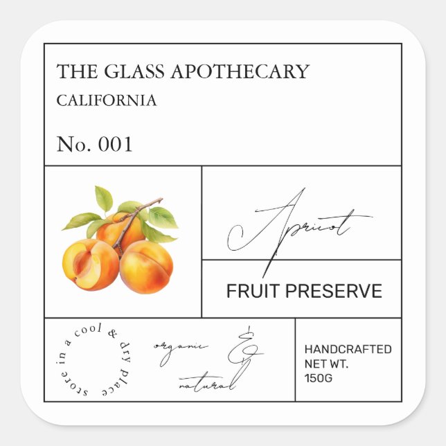 Apothecary Apricot Label (Front)