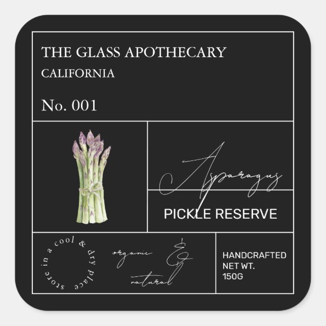 Apothecary Asparagus Label (Front)