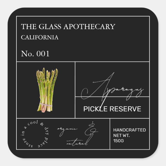 Apothecary Asparagus Label (Front)