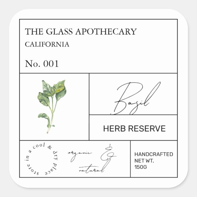 Apothecary Basil Label (Front)
