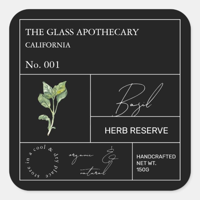 Apothecary Basil Label (Front)