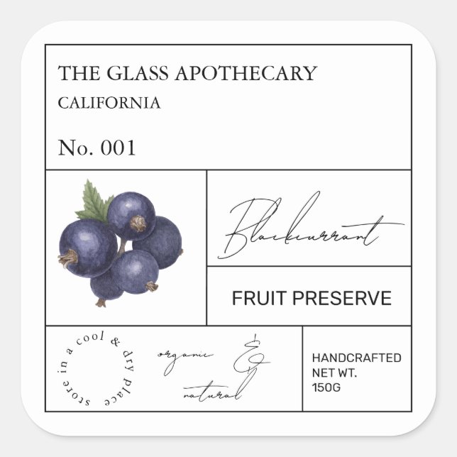 Apothecary Blackcurrant Label (Front)