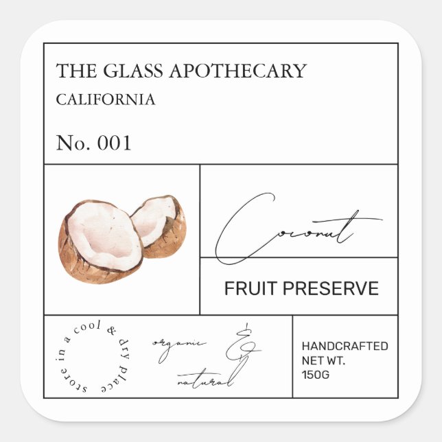Apothecary Coconut Label (Front)