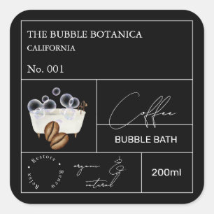 Apothecary Coffee Bubble Bath Label