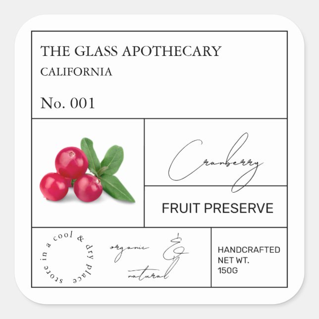 Apothecary Cranberry Label (Front)
