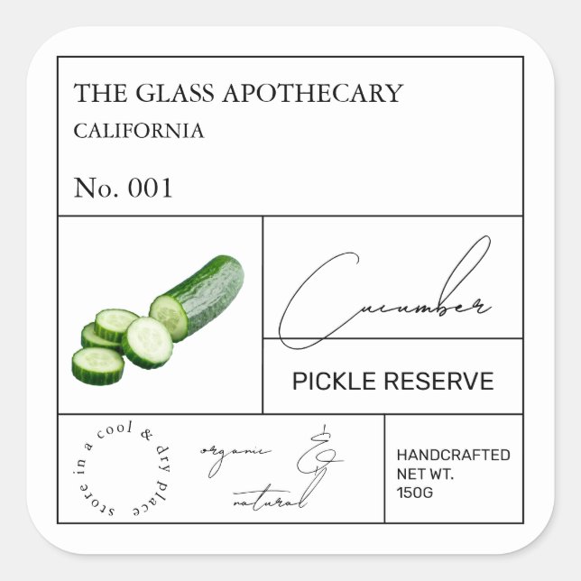 Apothecary Cucumber Label (Front)
